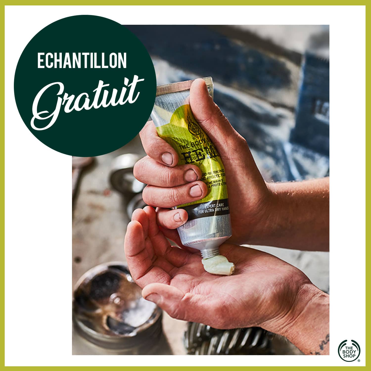 Echantillon gratuit Crème mains The Body Shop Face à la crise