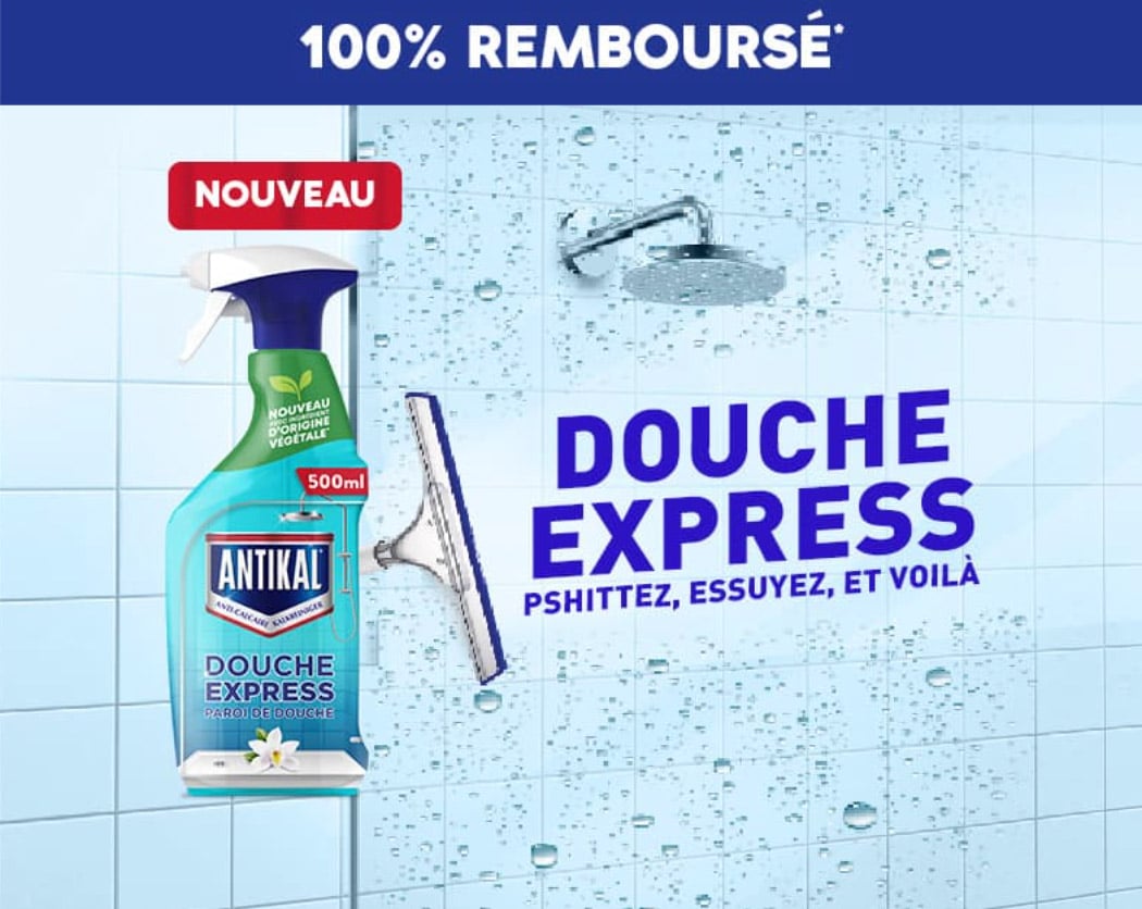 Antikal Offre de Remboursement : Votre Produit Spray Douche Express Antikal  100% Remboursé - Maximum échantillons